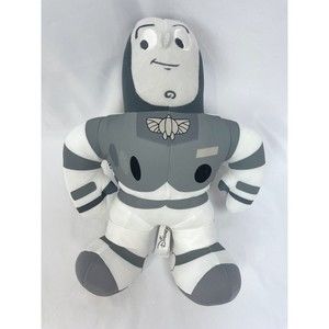 Sega Disney Toy Story Buzz Lightyear Grey White Plush Stuffed Figure Monochrome